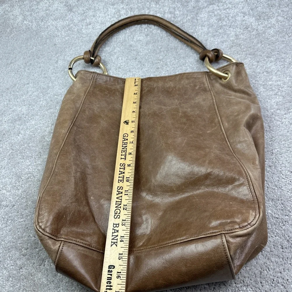 by‎ Anthropologie Brown Bovine Leather Italian Slouchy Hobo Purse